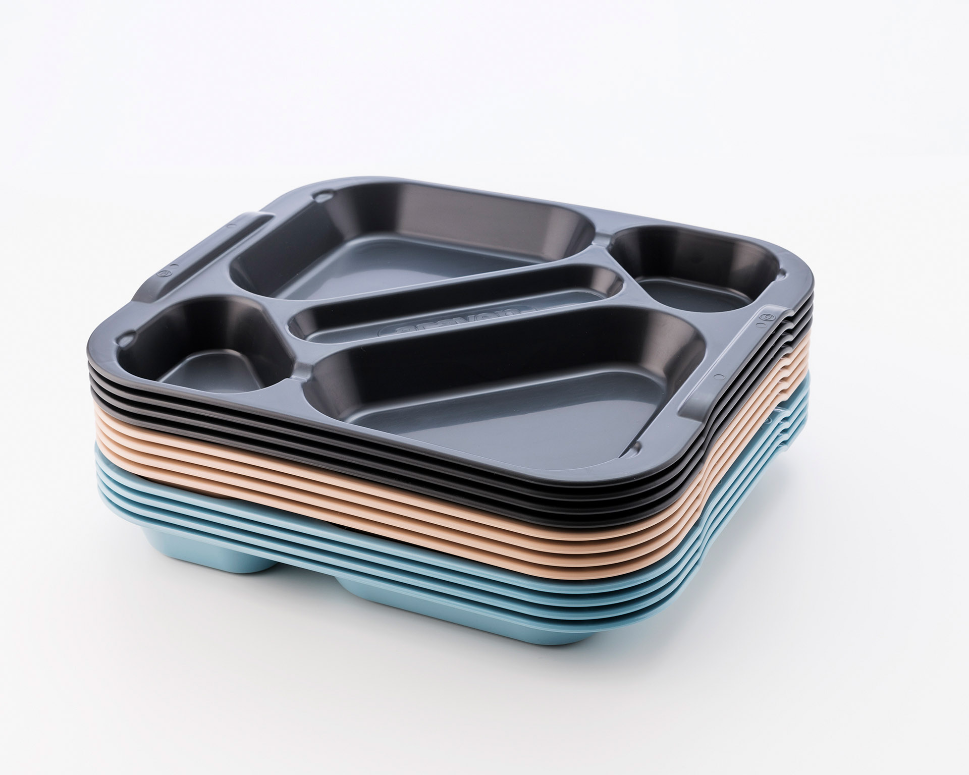 ARAVEN Tablett 370x334mm aus Polypropylen mit 5 Abteilen, blau