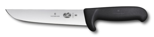 Victorinox Fibrox Safety Nose Schlacht- Bankmesser, Normaler Schliff, schwarz, 18cm