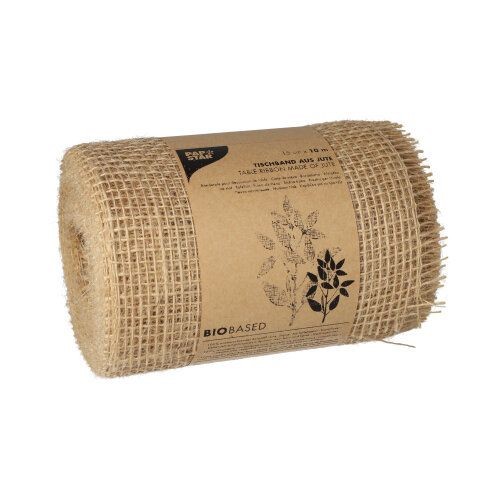 Tischband, Jute 10 m x 15 cm natur auf Rolle von PAPSTAR