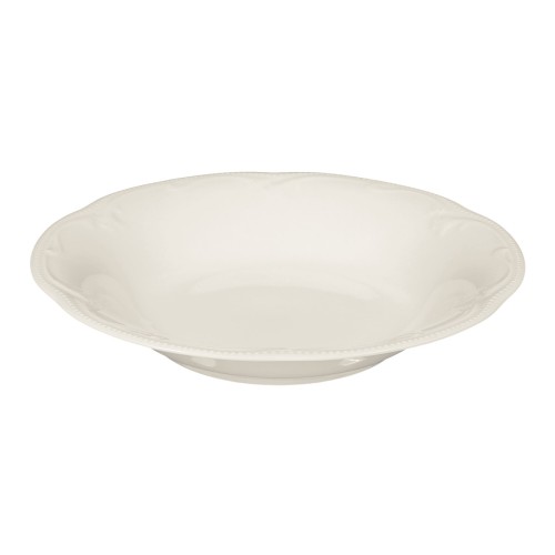 Seltmann Suppenteller rund 22,5 cm, rund mit Relief, Form: Rubin, weiss cream, hohe Kantenschlagfestigkeit, Made in Germany
