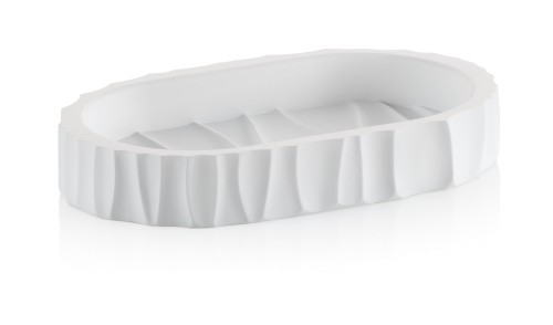 Seifenschale Merida Polyresin weiß 15,0x9,0x2,5 cm von Kela