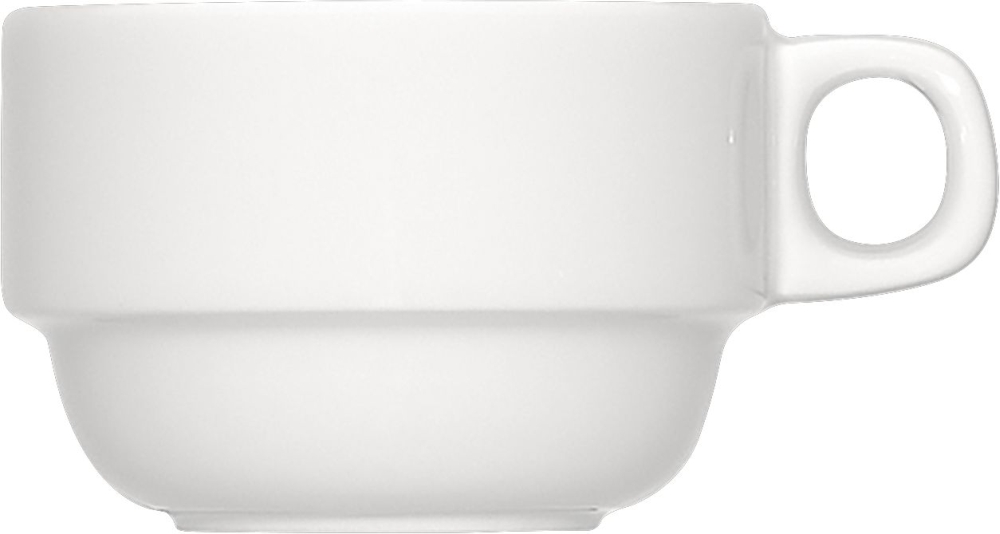 Bauscher Kaffeeobertasse Serie 6200, Inhalt: 0,18 ltr., stapelbar, uni weiss, Höhe: 54 mm, Durchmesser: 85 mm,