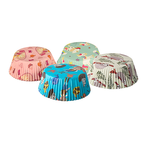 60 Backförmchen Ø 5 cm · 2,5 cm 4 Motive sortiert von PAPSTAR