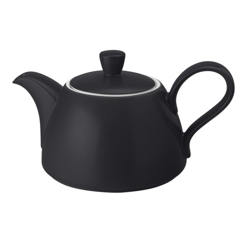 Seltmann Teekanne 0,65 l, rund, Form: Coup Fine Dining, Dekor: 57350 schwarz, hohe Kantenschlagfestigkeit, Made in Germany