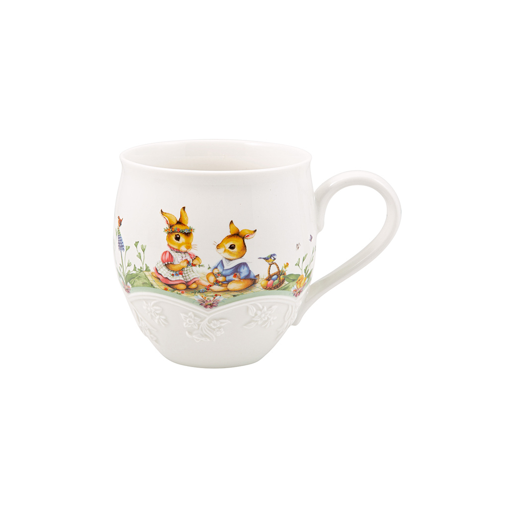 Villeroy und Boch Becher mit Henkel, Blumenwiese - Maße: 15 x 10,5 x 10,5 cm / Inh.: 105 L / Ser.: Spring Fantasy