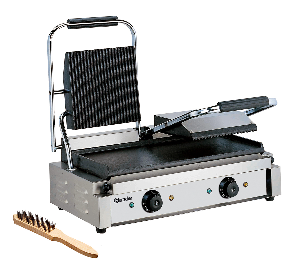 Bartscher Kontaktgrill 3600 2GR | Programmierung:- | Maße: 57 x 39,5 x 21,0 cm. Gewicht: 23,3 kg