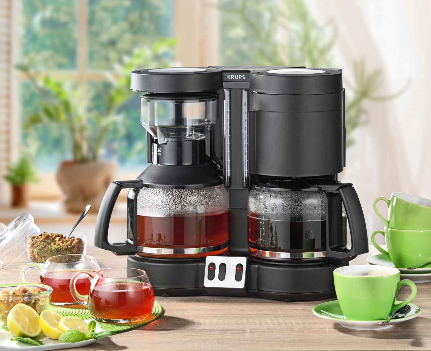 Kaffeemaschine Krups DUOTHEK PLUS Farbe: matt schwarz Maße:Breite 35 cm,Tiefe 21 cm, Höhe 31,5 cm