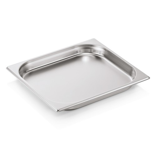 GN 2/3 Behälter, Materialstärke 0,5 mm. Material: Chromnickelstahl. Serie: GN 75 ECO. Inhalt in Litern: 3. Maße: Höhe: 40 mm