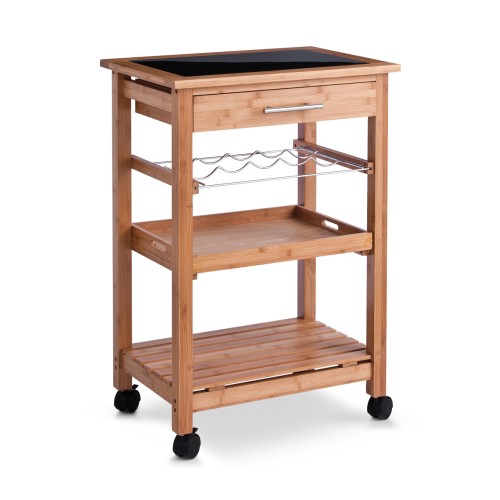 Zeller Küchenrollwagen, Bamboo/Glastop