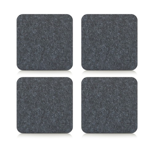 Glasuntersetzer-Set, 4-tlg., Filz, anthrazit. Länge: 100 mm. Breite: 100 mm. Höhe: 2,8 mm