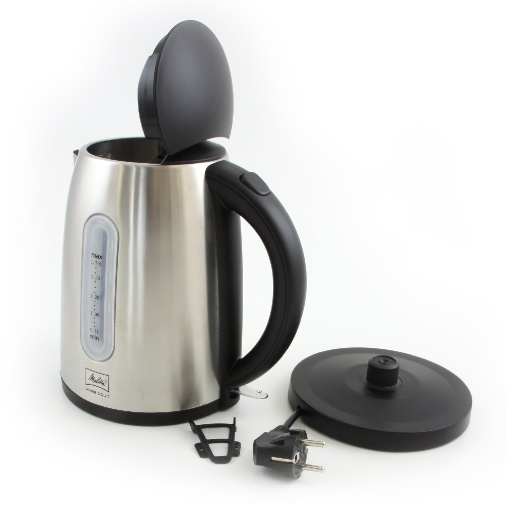 Melitta Wasserkocher Prime Aqua, Farbe: schwarz/ Edelstahl, Inhalt: 1,7l Leistung: 2200 Watt