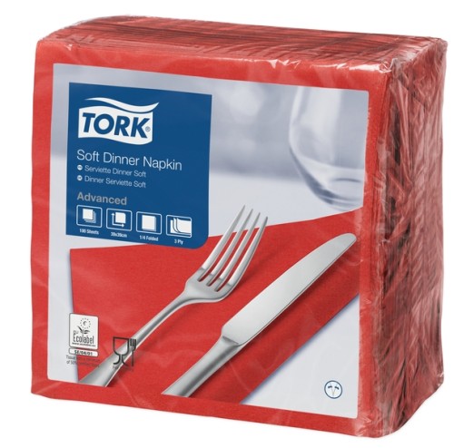 Tork Soft Dinnerserviette Rot Advanced Rot