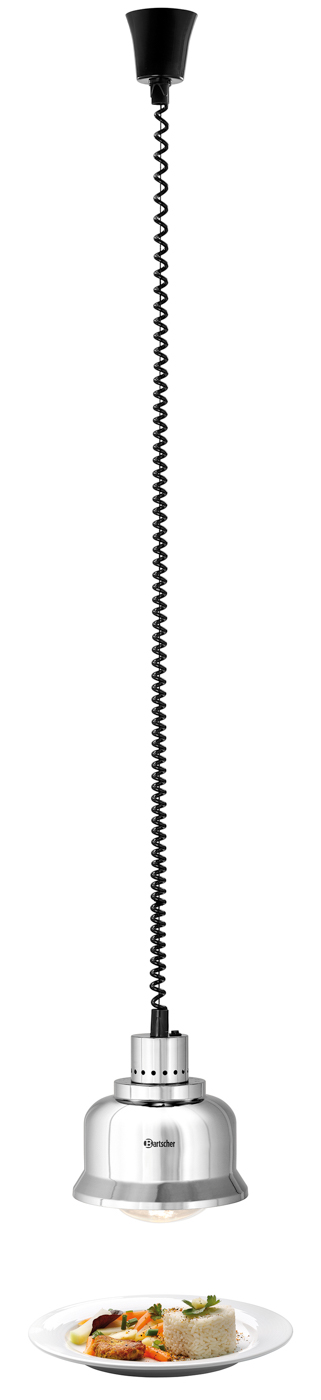 Bartscher Wärmelampe IWL250D CHR | Art derWärmequelle: Infrarotlampe(n) | Maße: 23 x 23 x25,0 cm. Gewicht: 0,95 kg