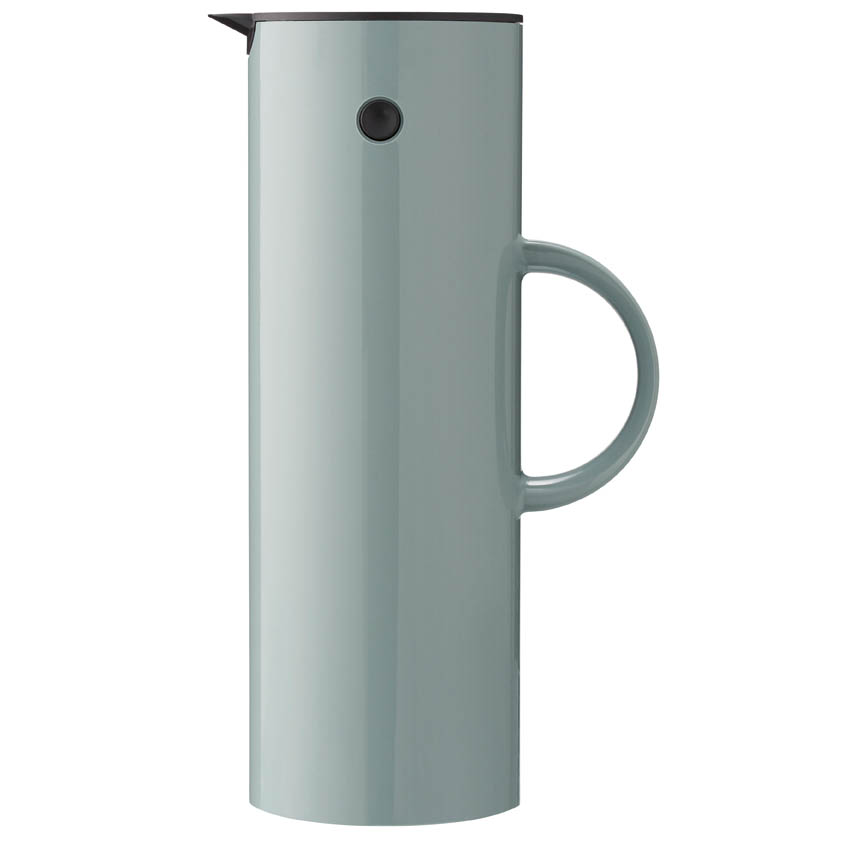 Stelton Isolierkanne EM77, Inhalt: 1 Liter, aus Kunststoff, Farbe: dustygreen - grün, mit Glaseinsatz, Höhe: 300 mm,