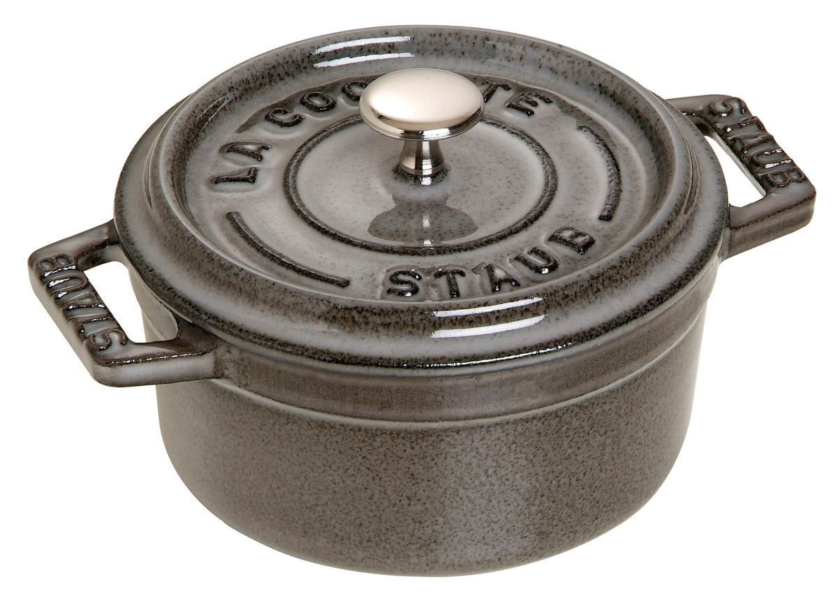 Mini Cocotte, 10 cm, Graphit-Grau, rund, Gusseisen, Serie: La Cocotte. Marke: Staub