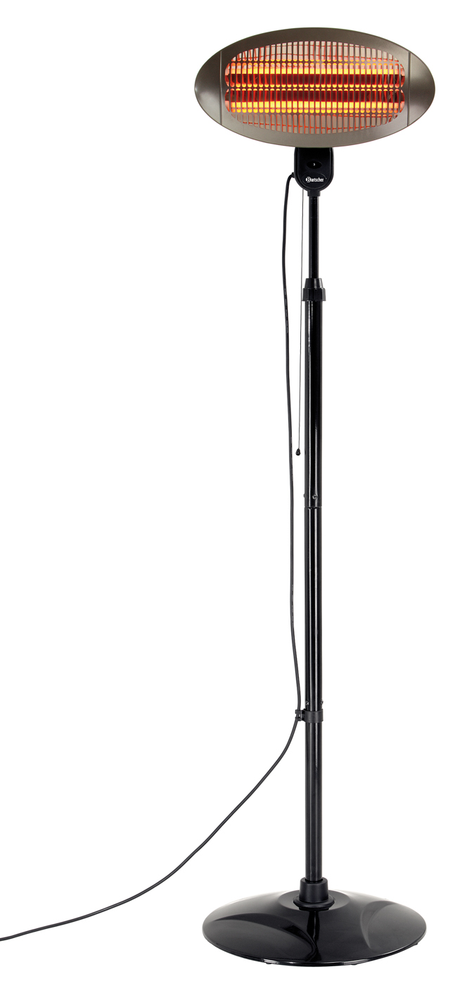 Bartscher Heizstrahler ST2000 E | Einsetzbar im:Außenbereich | Maße: 55 x 50 x 210,0 cm. Gewicht:8,8 kg