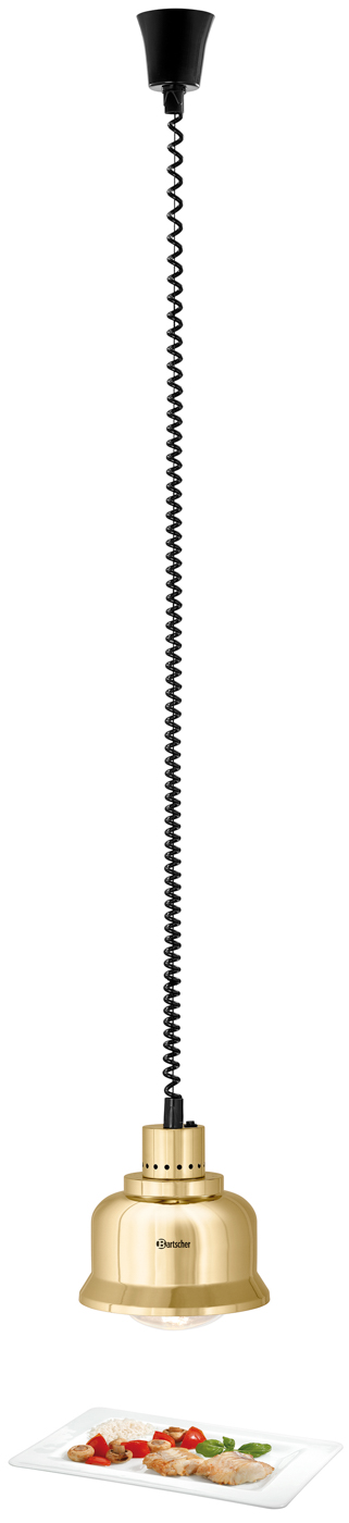 Bartscher Wärmelampe IWL250D GO | Art derWärmequelle: Infrarotlampe(n) | Maße: 23 x 23 x25,0 cm. Gewicht: 1 kg