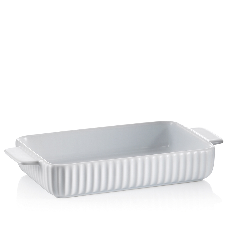 KELA Servier-Und Auflaufform Maila Keramik weiß rechteckig 33,5x16,0x6,0cm