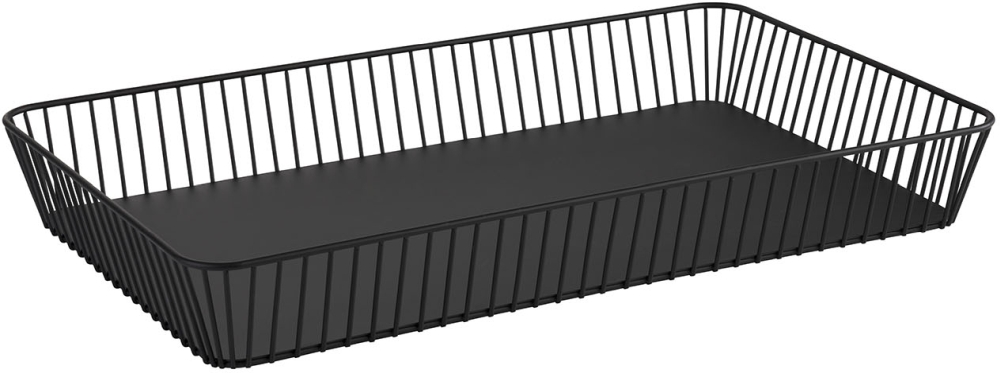 GN 1/1 Korb -URBAN- 53 x 32,5 cm, H: 7,5 cm Metall, schwarz mit Antirutsch-Füßchen spülmaschinengeeignet stapelbar Farbe: