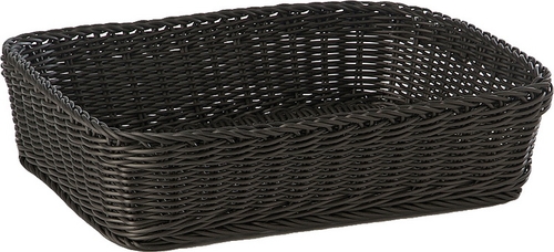 Korb SERENADO, rechteckig 40 x 30 cm, H: 10 cm Polypropylen, schwarz