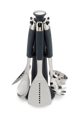 Joseph Joseph Elevate Steel Carousel - 6-teiliges Küchenhelfer-Set inkl. Karussell