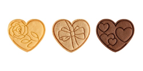 Ausstecher mit Stempel DELÍCIA, 3 St., Herzchen