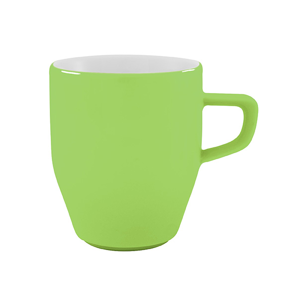 Becher mit Henkel 0,30 l - Form: Baristar - Dekor, 78884 hellgrün - aus Porzellan. Hersteller:, Eschenbach. "Made in Germany".