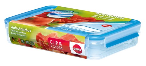 Emsa CLIP & CLOSE Frischhaltedose 1,65L rechteckig Maße: 26,5 x 19,4 x 6 cm Material: Kunststoff, mit Soft-Touch-Clips