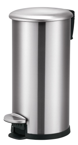 Treteimer. Edelstahl. mit Fußpedal und verzinktem Einsatz. Durchmesser: 23,5 cm.