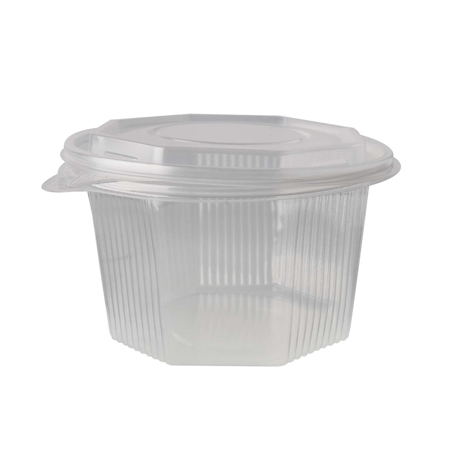 PAPSTAR 50 Verpackungsbecher mit Klappdeckeln, PP 8-eckig, 1 l, 8,3 cm x 13 cm x 13 cm transparent