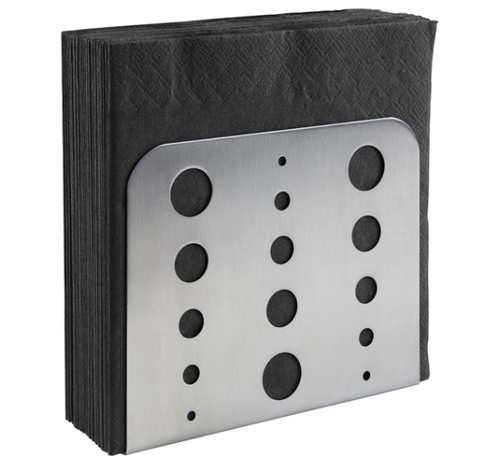 Serviettenhalter 15 x 4,5 cm, H: 12,5 cm 18/0 Edelstahl, matt poliert möbelschonende Unterseite für ca. 30 Servietten