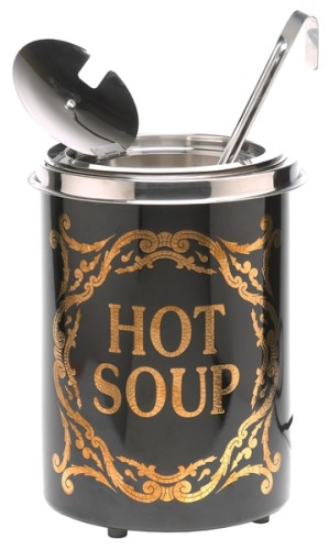 NEUMÄRKER Hot-Pot Suppentopf Hot Soup 5 Liter, schwarz mit Echtgoldverzierungen Ø 250 x h 350 mm