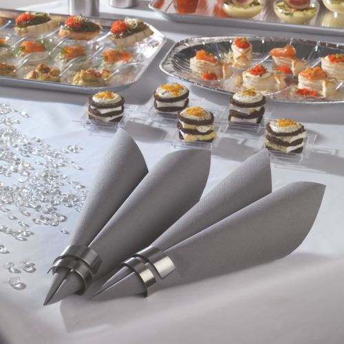 20 Servietten "ROYAL Collection" 1/4-Falz 40 cm x 40 cm grau von PAPSTAR