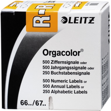 Leitz Buchstabensignal Orgacolor® Orgacolor Registratursysteme R selbstklebend Kunstdruckpapier orange