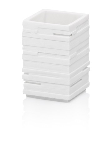 Kela Becher Posidon aus Polyresin, weiß, ca. 70mm x 70mm x 105mm (L x B x H)