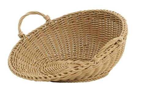 Saleen Korbschütte rund mit Griff, Farbe: hellbeige, Durchmesser: 42 cm, H: 18,5 cm, spülmaschinengeeignet, lebensmittelecht.