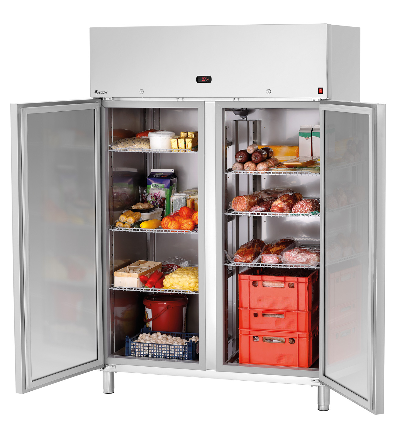 Bartscher Kühlschrank 1400 GN211 | Innenbeleuchtung: Nein | Maße: 132 x 85,5 x 2050 cm. Gewicht: 162 kg