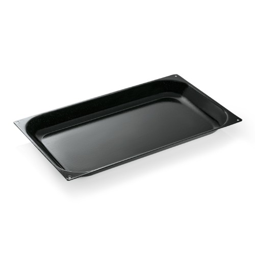 GN 1/1 Blech, Beidseitig mit schwarzer Granit-Emaille beschichtet. Material: Stahl / Stahlblech / Stahldraht. Inhalt in Litern: 5.