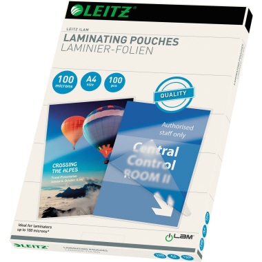 Leitz Laminierfolientasche 216 x 303 mm (B x H) DIN A4 100µm glänzend 100 St./Pack.