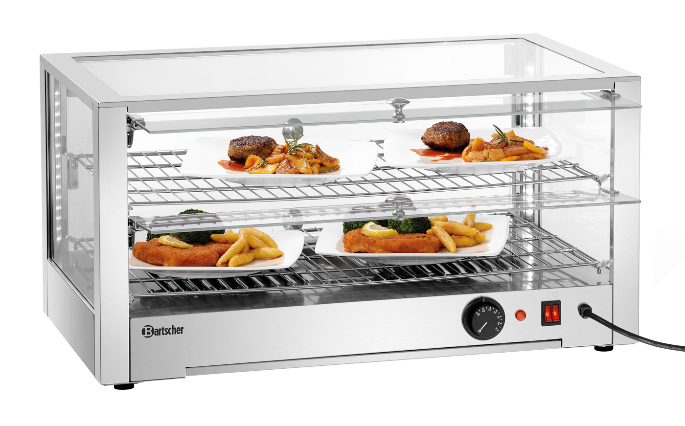Bartscher Heiße Theke 6200 2EK | BreiteZwischenablage: 620 mm | Maße: 70 x 43 x 36,5 cm.Gewicht: 17,4 kg