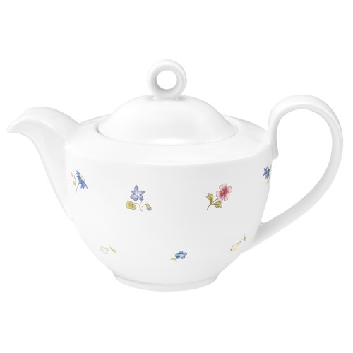 Seltmann Teekanne 1 0,55 l, rund, Form: Community, Dekor: 57391 Streublume, hohe Kantenschlagfestigkeit, Made in Germany