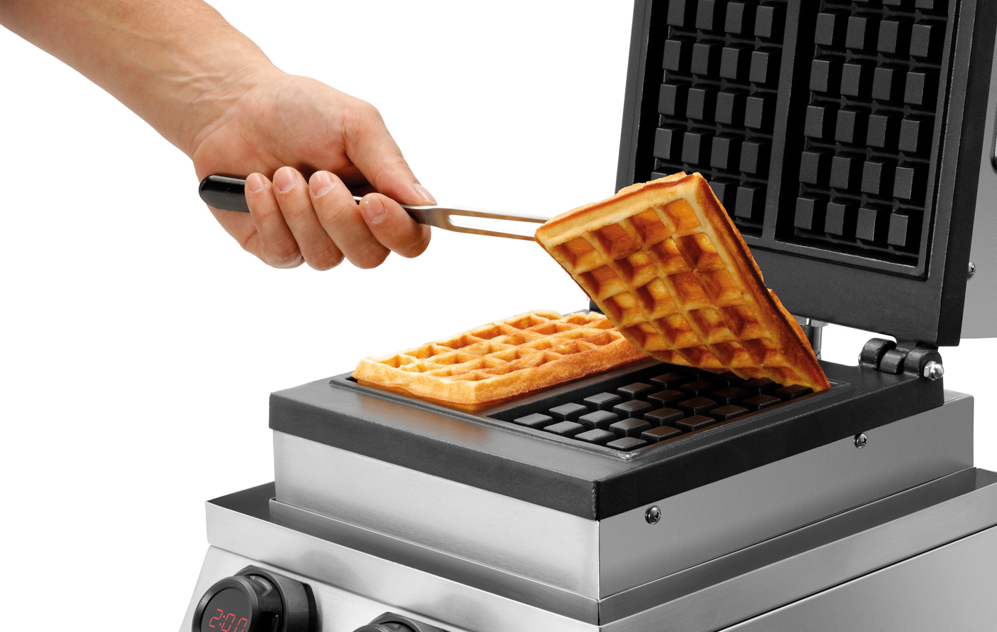 Bartscher Waffeleisen MDI 1BW-AL | Signalton nachAblauf der Zeit (0 - 9:30 Minuten),Memory-Funktion | Maße: 30 x 45 x 25,0