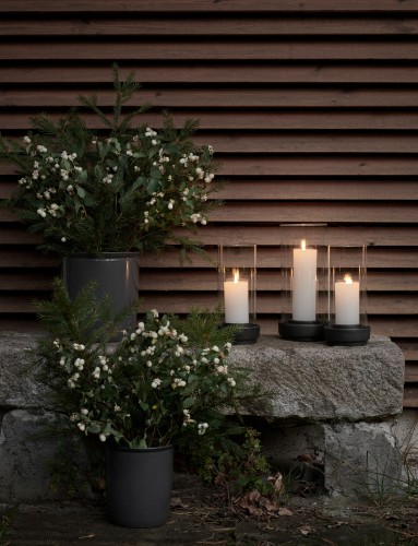 Stelton Windlicht H 28.5 cm schwarz, Maße: 140 x 140 x 285 mm