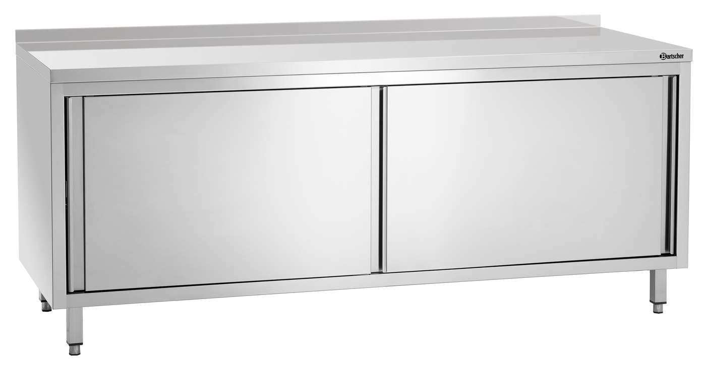 Bartscher Arbeitsschrank, B2000, MA, ST, ZB | 40mm abgekantet ,Füße aus Vierkantrohr 40 x 40 mm |Maße: 200 x 70 x 85,0 cm. Gewicht: 103,8 kg