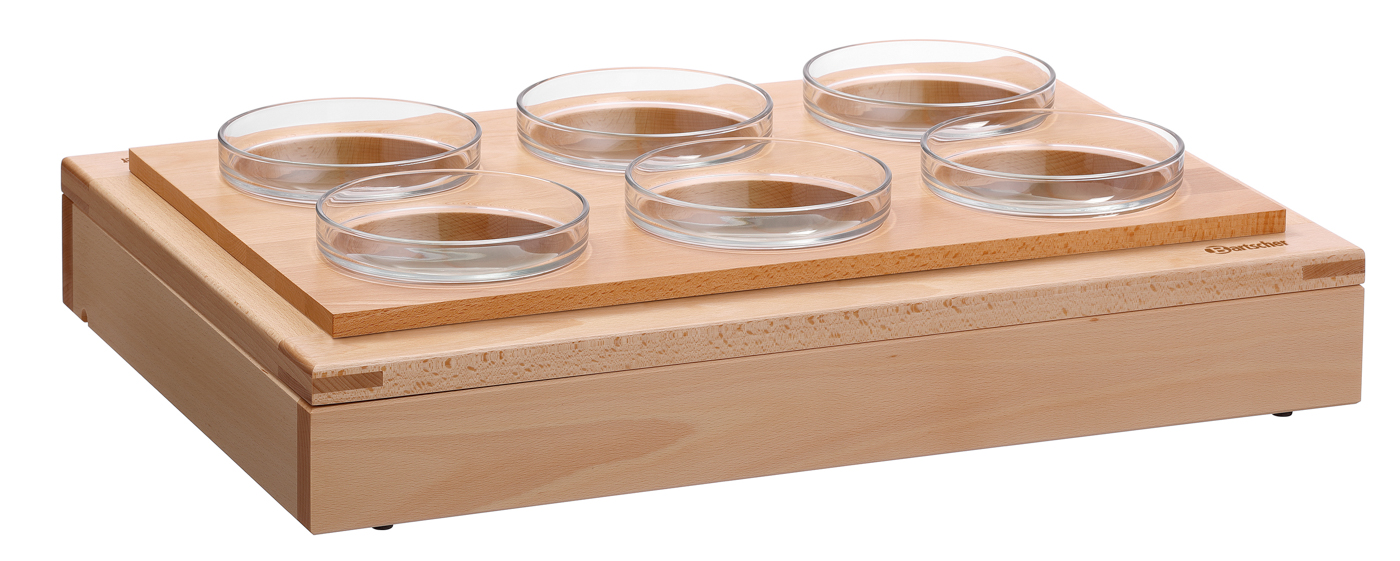 Bartscher Buffet-System Set GLS6 | Set bestehend aus: 6 Glasschalen, Ø 14 cm, Inhalt: 0,5 Liter | Maße: 58 x 40,5 x 124 cm. Gewicht: 6 kg