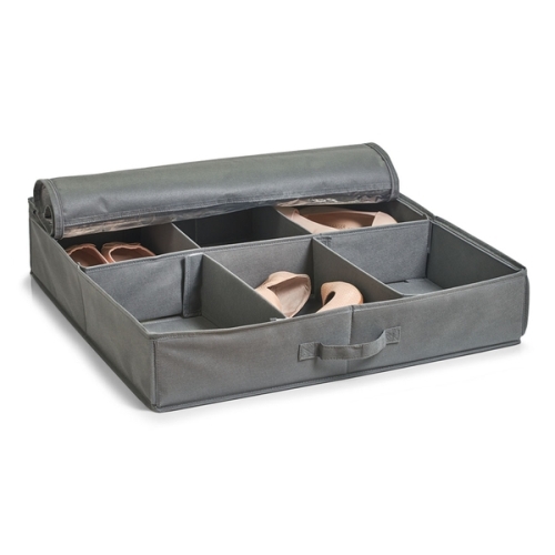 Zeller Schuh-Aufbewahrungsbox, flexibel, Vlies, grau 60x60x13 cm