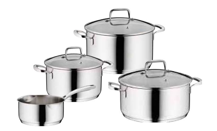 KELA Kochtopf-Set Flavoria Edelstahl 18/10 silber glänzend 4tlg