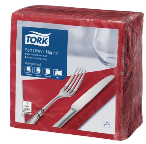 Tork Soft Dinnerserviette Bordeauxrot Advanced Bordeaux