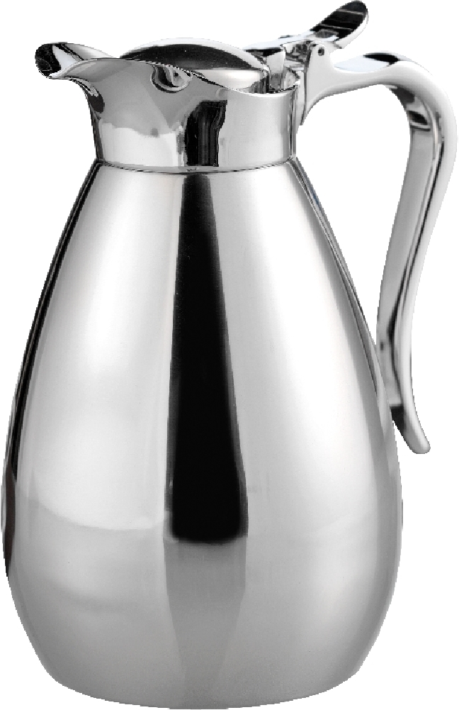 Isolierkanne PALACE, Inhalt: 0,6 Liter, Höhe: 195 mm, aus doppelwandigem Edelstahl 18/10, Einhandbedienung, Verschluss mit Dichtung