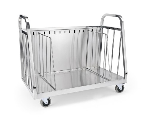 Geschirrabräumwagen. Chromnickelstahl. verstellbare Trenngitter für diverse